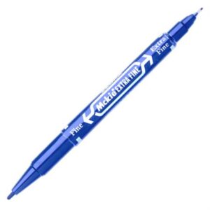 Marcador Permanente Zebra Mckie Doble Punta Fina/Extra Fina Color Azul C/12 Pzas