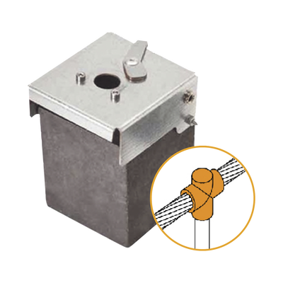 Molde de grafito vertical unión en T vertical de cable 4/0 AWG (pasante) con Pica de 5/8 in (terminal). atw40 t16 tv p.png