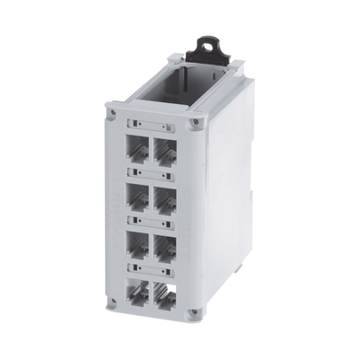 Panel de Parcheo Modular para Cobre, Blindado, de Instalación en Riel DIN Estándar de 35mm, 8 Puertos Mini-Com, Color Gris cdpp8rgs p.png