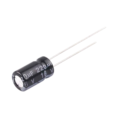 Capacitor Electrolítico en Aluminio, Radial de 220 µFd, 16 Vcc, 105 °C, 6.3 x 11 mm. ce220 16v p.png