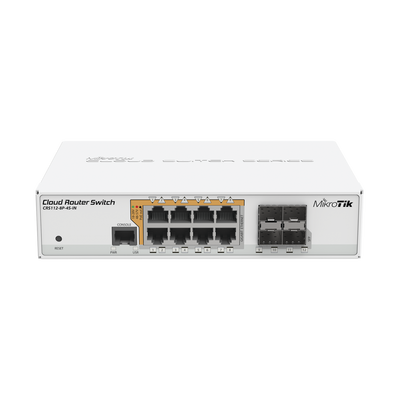 Cloud Router Switch Administrable L3, 8 puertos 10/100/1000 Mbps c/PoE Pasivo ó 802.3af/at, 4 Puertos SFP crs1128p4sin p.png