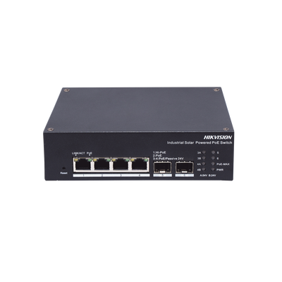 Switch Industrial con UPS / Administrable Gigabit / 3 Puertos Gigabit PoE+ (30 W) + 1 Puertos Gigabit PoE++ (90 W) / 2 Puertos SFP / 120 W Total / 48 a 57 VCD / Ideal para Proyectos / 300 Metros de Distancia ds3t1506hpeiups p.png