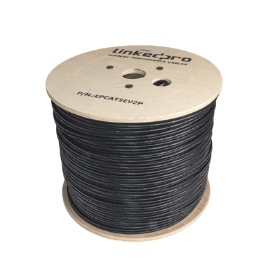 Bobina de Cable Siamés Cat5E CCA + 2 Cables Gruesos (16 AWG) para Alimentar Cámaras Más Lejos / 305m / Instalación en Exterior / Uso Industrial para Climas Extremos epcat5ev2p p.png