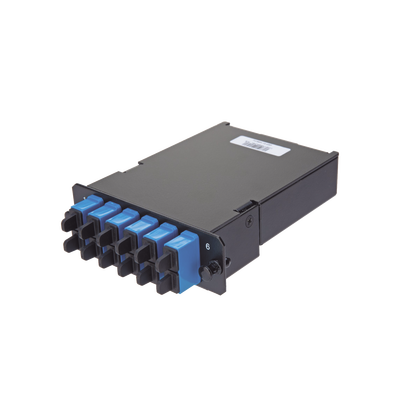 Placa Acopladora de Fibra Óptica FAP, Con 12 Pigtails y 6 Conectores LC Duplex (12 Fibras), Para Fibra Monomodo OS1/OS2, Color Azul fcs9n1210p p.png