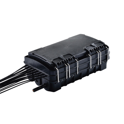 Caja de Distribución de Fibra Óptica para 24 Empalmes, con 16 acopladores SC/APC simplex, Exterior IP65, Color Negro fdp420e16 p.png