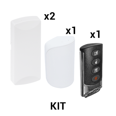 KIT Básico Sensores Inalámbricos - Incluye 2 Contactos Magnéticos, 1 PIR y 1 Llavero - Compatibles con Honeywell y PRO4GEN2 kitrfsfire2 p.png