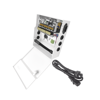 Fuente de Poder con ajuste de voltaje de 11- 15 Vcc / 10 A / 9 Salidas / Capacidad de Batería de Respaldo / Requiere Batería / Voltaje de Entrada 96-264 Vca plk12dc8abk p.png
