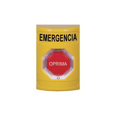 Botón de Emergencia en Español, Color Amarillo, Acción Mantenida, Girar para Restablecer y LED Multicolor ss2209emes p.png