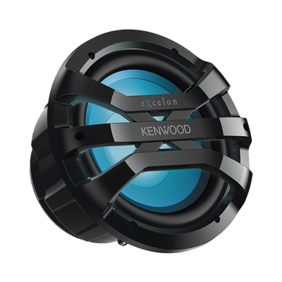 Subwoofer excelon motorsport de 10" fabricado en rejilla color negro, cuenta con iluminación Led ajustable vía RF xm1041bl p.png
