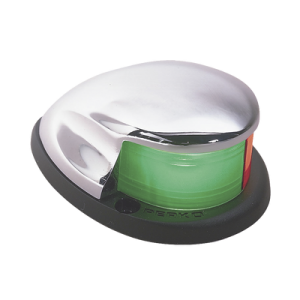 luz bi color de montaje horizontal con carcasa cromada para embarcaciones a motor menores de 20 metros