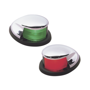 set de luces laterales de montaje horizontal con carcasa cromada para embarcaciones a motor de menos de 20 metros