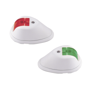 set de luces de navegación verticales rojo / verde con carcasa en color blanco para embarcaciones a motor de menos de 20 metros