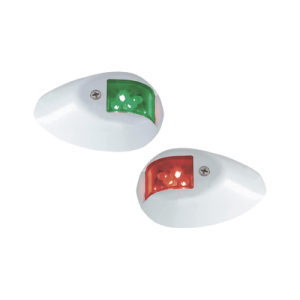 set de luces de navegación verticales rojo / verde con carcasa en color blanco para embarcaciones a motor de menos de 20 metros