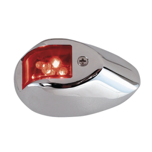 set de luces de navegación verticales rojo / verde con carcasa en cromo para embarcaciones a motor de menos de 20 metros