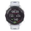 forerunner® 265, bisel negro con carcasa en blanco y correa de silicona en blanco/azul