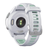 forerunner® 265s, bisel negro con carcasa en blanco y correa de silicona en blanco/verde