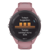 forerunner® 265s, bisel negro con carcasa en rosa y correa de silicona en rosa/gris