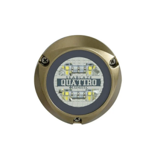 luz led marina sumergible seablaze quattro, emite luz multicolor de 2000 lúmenes, fabricada en bronce naval con grado de protección ip68.