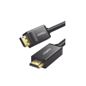 cable dp macho a hdmi macho | longitud 5m | soporta 4k@30hz | soporta 3d | cobre estañado 28awg | blindaje interno múltiple | transmisión unidireccional | botón de liberación | chip de Última generación.