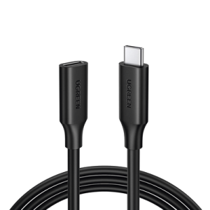 cable usb c macho a usb c hembra | 1metro | usb c 3.1 gen 2 | compatible con thunderbolt 3 | tpe | transferencia de datos 10 gbps | soporta hasta 100w para carga rápida | reversible.
