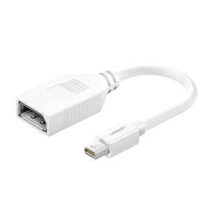 cable mini dp macho a dp hembra | thunderbolt 2 | version dp 1.2 | soporta 4k*2k | cable de 15cm | color blanco.