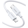 cable usb c a lightning | 1 metro | certificado mfi | carga rápida 60w | 480 mbps | pd | conector c94 | adecuado para iphone, ipad y ipod | protección integrada | caja de abs | cubierta de tpe | color blanco.
