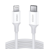 cable usb c a lightning | 1 metro | certificado mfi | carga rápida 60w | 480 mbps | pd | conector c94 | adecuado para iphone, ipad y ipod | protección integrada | caja de abs | cubierta de tpe | color blanco.
