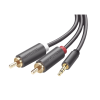 cable adaptador de 3.5mm macho a 2 rca macho / 5 metros / color gris / blindaje múltiple / abs / alta calidad