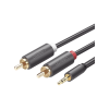 cable adaptador de 3.5mm macho a 2 rca macho / 5 metros / color gris / blindaje múltiple / abs / alta calidad
