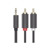 cable adaptador de 3.5mm macho a 2 rca macho / 5 metros / color gris / blindaje múltiple / abs / alta calidad