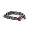 cable adaptador de 3.5mm macho a 2 rca macho / 5 metros / color gris / blindaje múltiple / abs / alta calidad