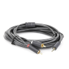 cable adaptador de 3.5mm macho a 2 rca macho / 5 metros / color gris / blindaje múltiple / abs / alta calidad