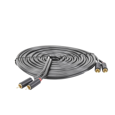cable de audio 2 rca macho a 2 rca macho / 5 metros / color negro / alta calidad / anillos de goma para asegurar un agarre firme al instalar o quitar el cable cable de audio 2 rca macho a 2 rca macho / 5 metros / color negro / alta calidad / anillos de goma para asegurar un agarre firme al instalar o quitar el cable
