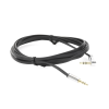 cable auxiliar plano 2 metros / conector 3.5mm a 3.5mm / macho macho / recto a angulo / Ángulo de 90° en una de sus puntas / color negro
