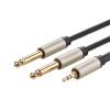 cable de audio premium de 3.5 mm a 6.35mm / blindaje interior múltiple / transferencia de audio sin pérdidas / 5 metros / caja de aleación de zinc / amplia compatibilidad.