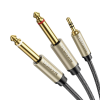 cable de audio premium de 3.5 mm a 6.35mm / blindaje interior múltiple / transferencia de audio sin pérdidas / 5 metros / caja de aleación de zinc / amplia compatibilidad.