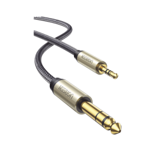 cable audio estéreo 3.5mm (1/8") trs a 6.35mm (1/4") ts / 1 metro / audio de hi fi / trenza de nylon / blindaje múltiple / caja de aleación zinc / núcleo de cobre puro / compatibilidad universal