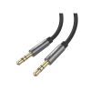 cable auxiliar 2 metros / conector 3.5mm a 3.5mm / macho a macho / cubierta de tpe / carcasa de aluminio / color negro