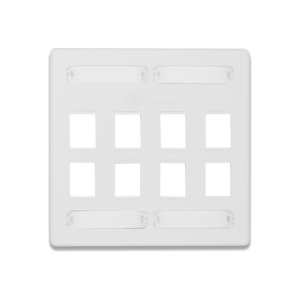 placa de pared doble modular 10g max de 8 salidas, color blanco
