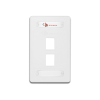placa de pared modular 10g max de 2 salidas, color blanco