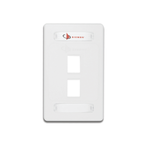 placa de pared modular 10g max de 2 salidas, color blanco, versión bulk (sin empaque individual)