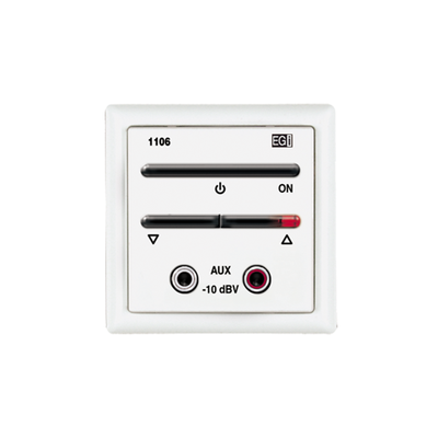 módulo de entrada para señal de audio auxiliar con encendido/apagado y regulación de volume, color blanco módulo de entrada para señal de audio auxiliar con encendido/apagado y regulación de volume, color blanco