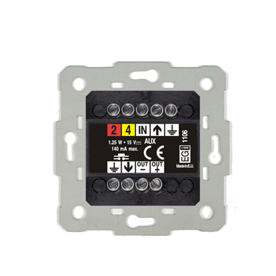 módulo de entrada para señal de audio auxiliar con encendido/apagado y regulación de volume, color blanco módulo de entrada para señal de audio auxiliar con encendido/apagado y regulación de volume, color blanco
