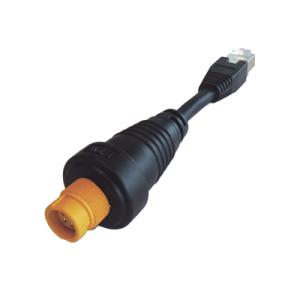 adaptador ethernet rj45 / conector redondo amarillo / compatible con nso evo2 y zeus2