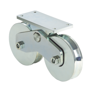 339v rueda doble de 16 cm / capacidad para puertas de hasta 1920 kg / canal tipo v