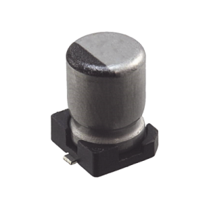 capacitor electrolítico de aluminio tipo smd de 10uf, 35v, 20%, 5 x 6.1 mm.