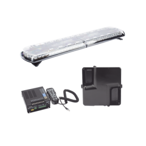 kit de sirena vehicular h2 covert, bocina ultradelgada y torreta 48" serie 12 con 130 led, dual color rojo/azul/claro/ambar, ideal para equipar unidades de policia