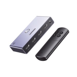 switch (splitter) 8k hdmi 2.1 / 3 entradas 1 salida / incluye control remoto / soporta 8k@60hz 4k@120hz 4k@60hz 3d / hdr / hdcp 2.3 / carcasa de aluminio.