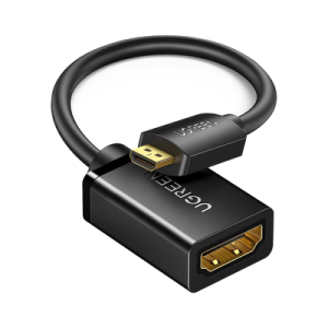 adaptador micro hdmi a hdmi (hdmi tipo d) / 18gbps / 4k@60hz / hdr / tecnología 3d / arc / carcasa pc+abs / hdcp/ longitud de 22 cm