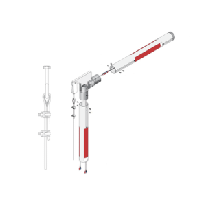 kit de mástil iluminado de aluminio con articulación para barreras dks 1601